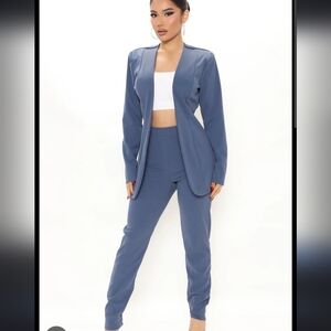 Fashionnova Payin' It Forward - Slate Blue Set Medium